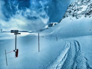 Off piste run in ski resort