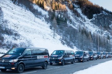Line of Mountain Rescue vans